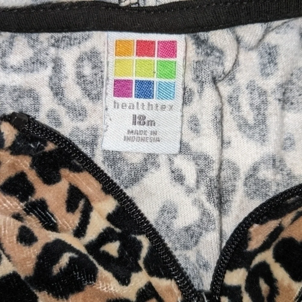 Toddler girls leopard print hooded jacket with pockets size 18‎ months